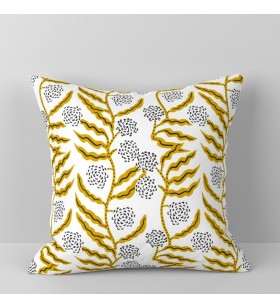 Yellow branch pattern pillow