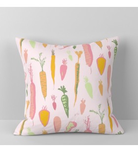 Carrot print pillow