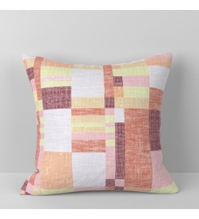 Warm-toned plaid pillow